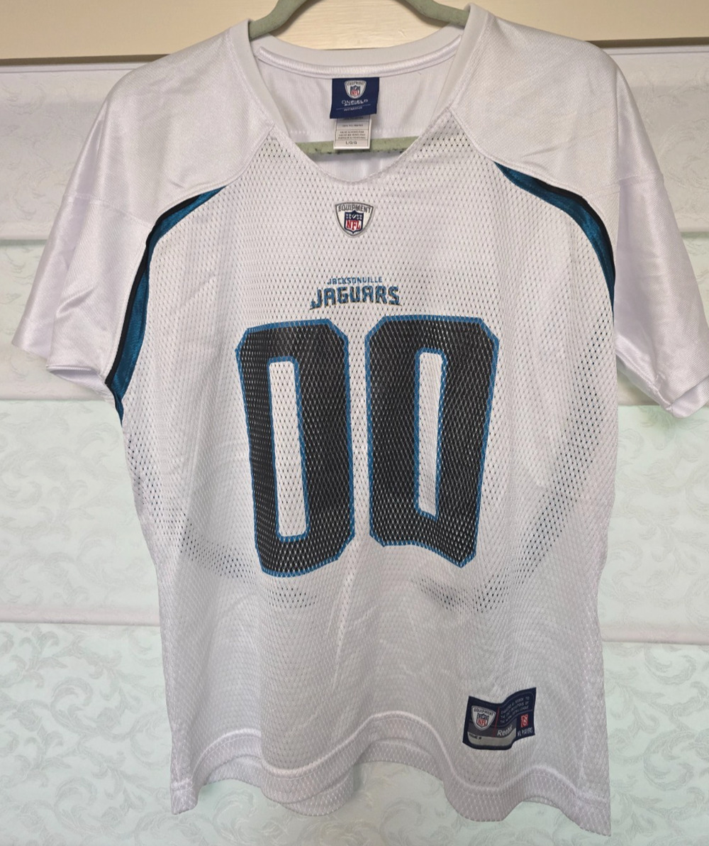 Reebok Jacksonville Jaguars Womens Large White NFL Mesh Jersey 00 New w/o Tags